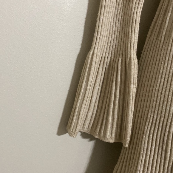 Anthropologie Daily Practice women XS Bell-Sleeve Sweater Beige Knit y2k casual - Picture 6 of 15